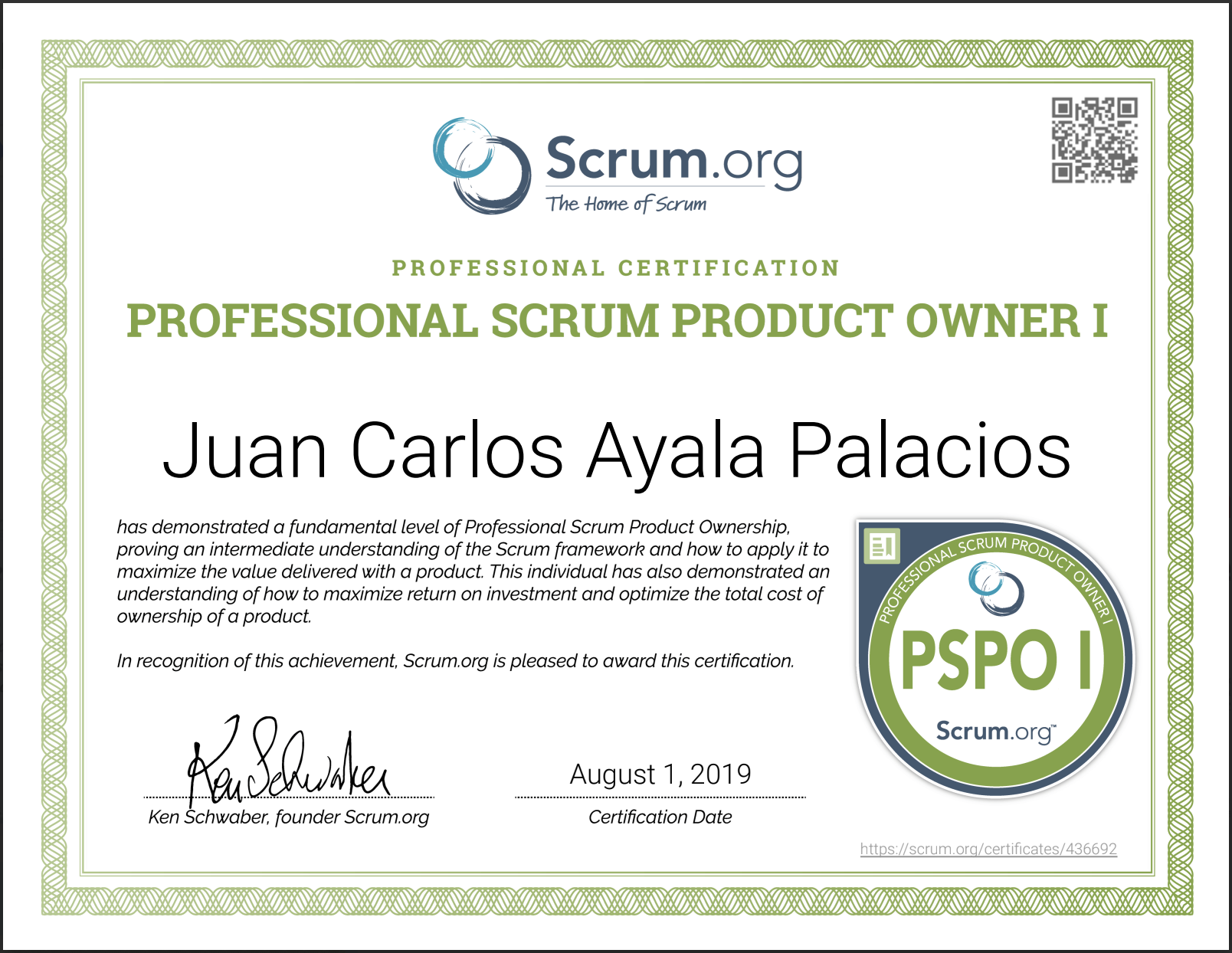 Professional Scrum Product Owner I